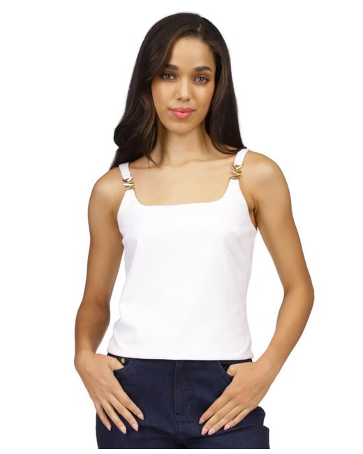 Michael Kors White Michael Logo Strap Sleeveless Top