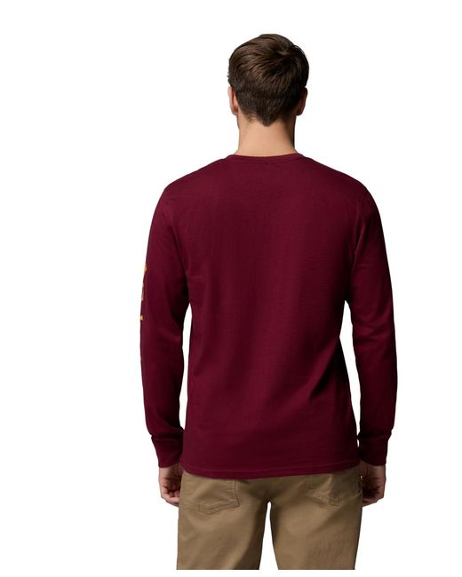 Columbia Red Fundamental Graphic Long-sleeve T-shirt for men