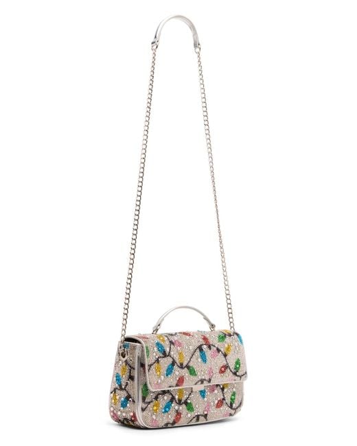 Betsey Johnson White Modern Sparkler Convertible Small Crossbody Bag