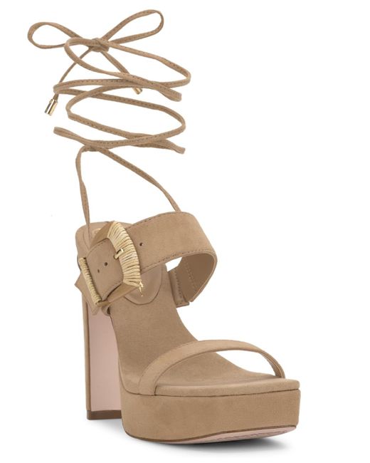 Jessica Simpson Natural Caelia Strappy High Heel Platform Sandals