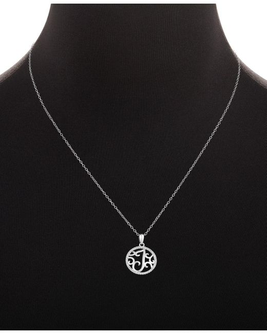 Giani Bernini White Cubic Zirconia Filigree Initial I Monogram 18" Pendant Necklace