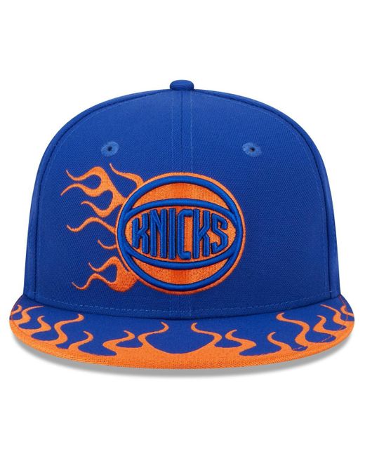 KTZ Blue New York Knicks 2024 Nba All-star Game Rally Drive Flames 9fifty Snapback Hat for men