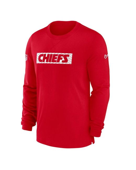 Nike Kansas City Chiefs Sideline Player Performance Long Sleeve T shirt in Red for Men Lyst