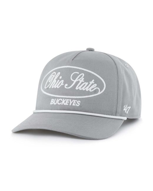 '47 Gray Ohio State Buckeyes Contemporary Basics Foundational Rope Hitch Adjustable Hat for men