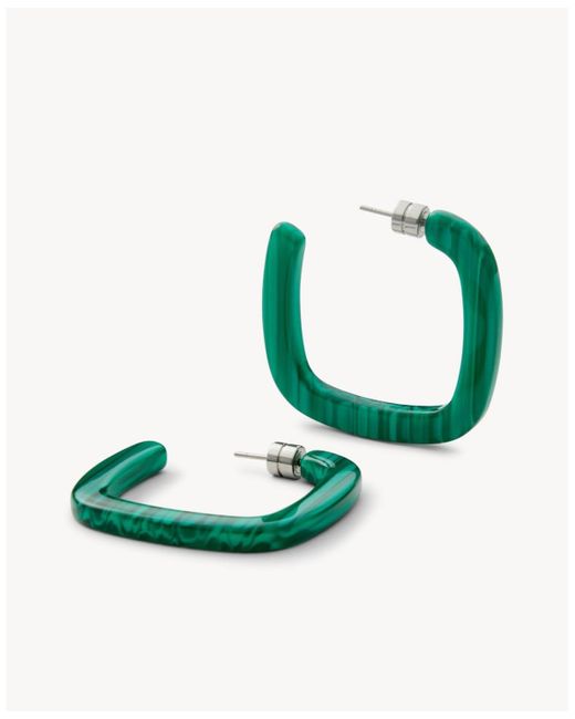 Machete Green Midi Square Hoops