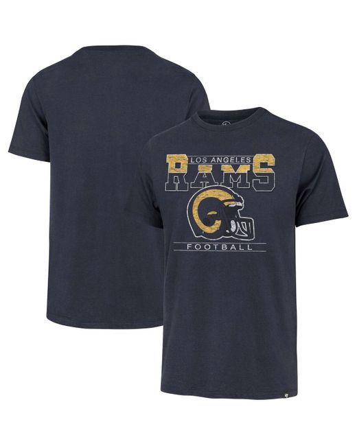 '47 Blue Distressed Los Angeles Rams Time Lock Franklin Big And Tall T-shirt for men