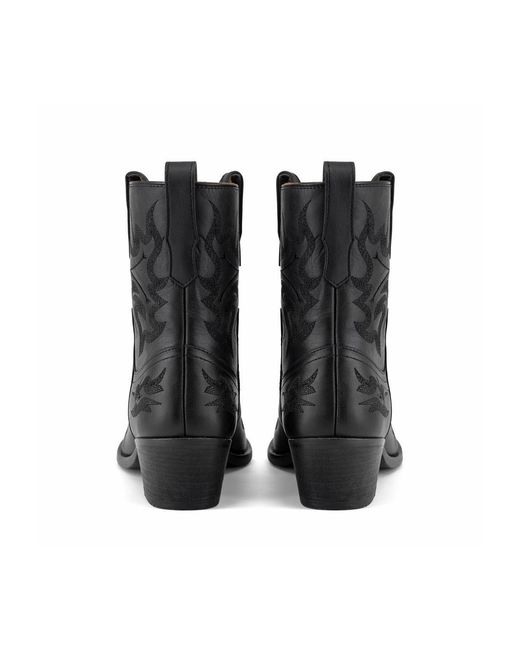Forastero Black Western Leather Booties