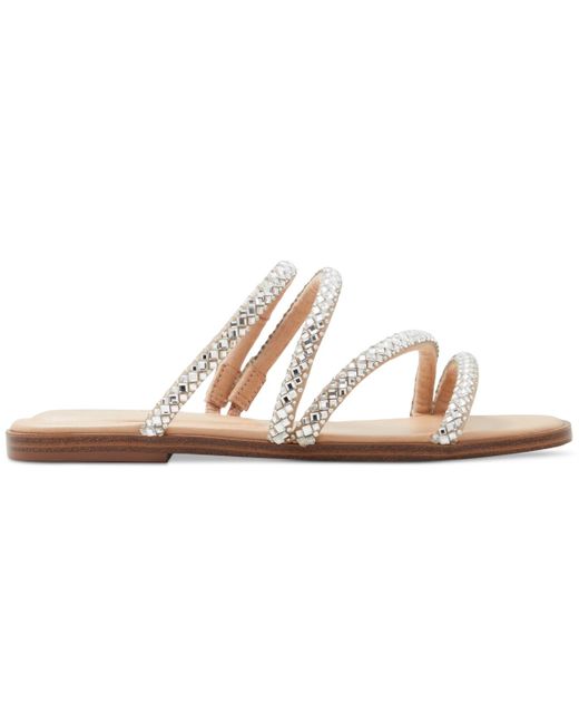 ALDO Triton Rhinestone Strappy Slide Sandals in Metallic Lyst