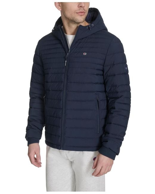Champion Blue Stretch Quilted Jacket for men