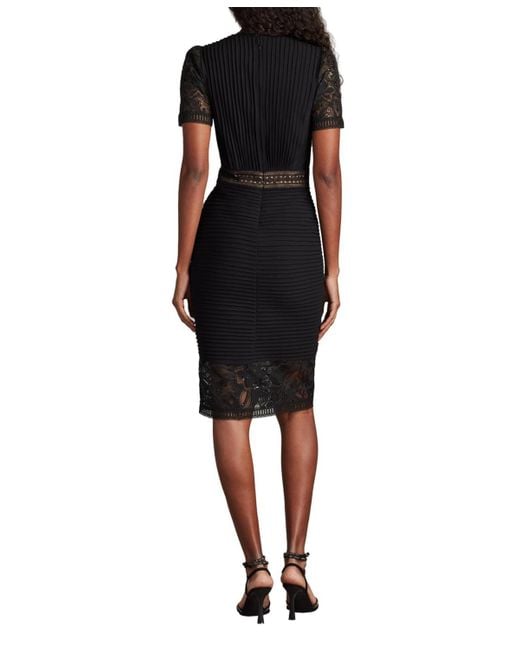 Tadashi Shoji Black Brone Illusion Lace Cocktail Dress