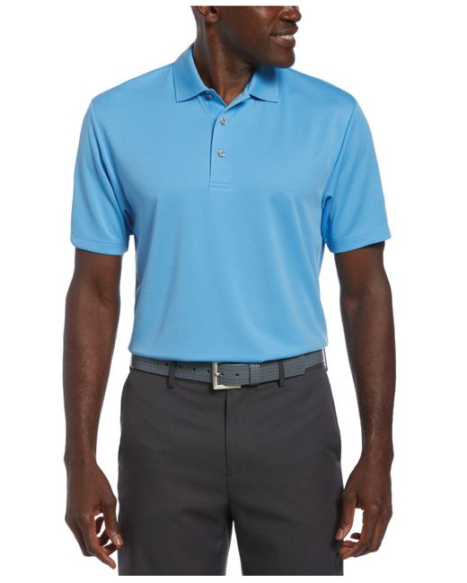 PGA TOUR Synthetic Airflux Solid Golf Polo Shirt in Blue for Men | Lyst