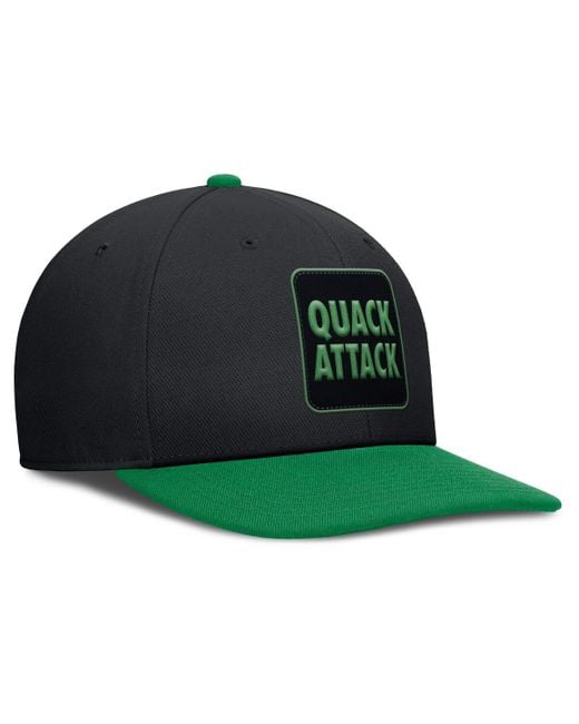 Nike Black/green Oregon Ducks 2025 Sideline Campus Pro Local Snapback Hat for men