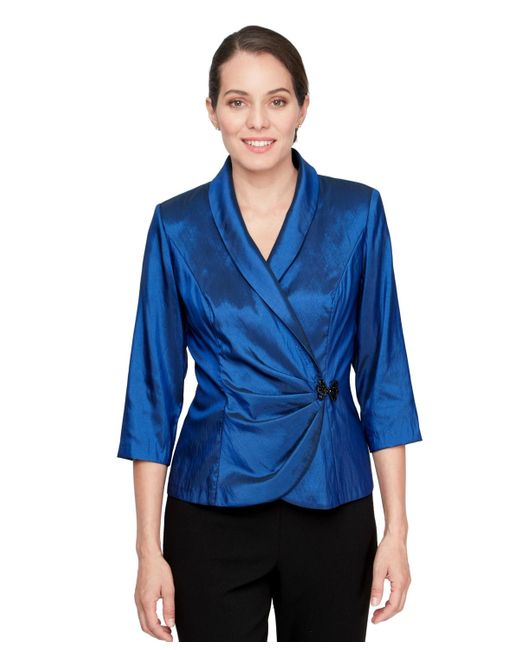 Alex Evenings Blue Collar And Decorative Top