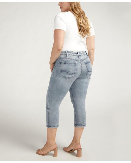 Silver Jeans Co. Blue Plus Size Suki Mid Rise Curvy Fit Capri