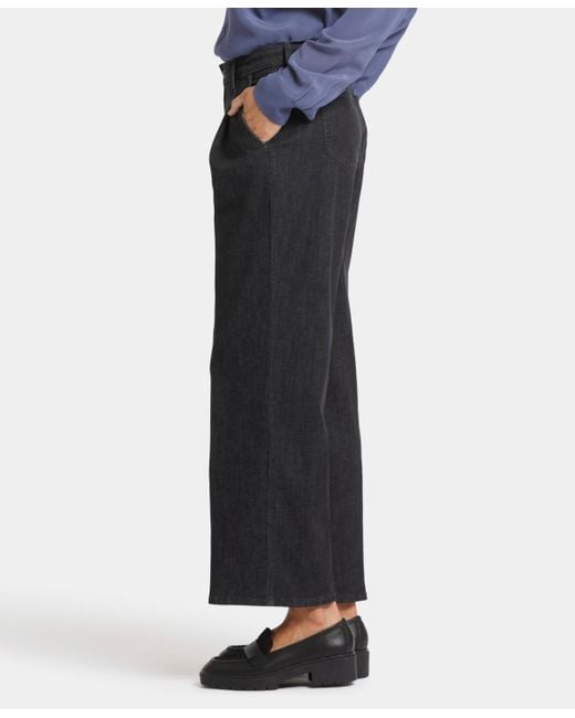 NYDJ Blue Teresa Wide Leg Ankle Pleated Jeans