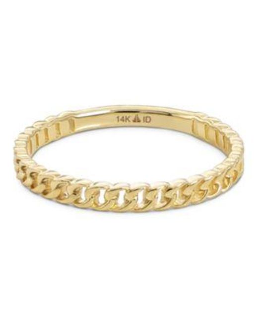 DEVATA Metallic Cuban Link Ring In 14k Size 8 Approx. 1.4 Grams.