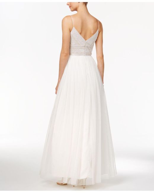 adrianna papell white gown