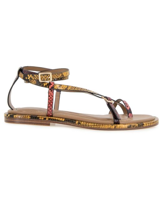 Kenneth Cole Metallic Paros Square Toe Flat Sandals