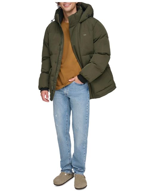 Levi's mens green parka jacket sales