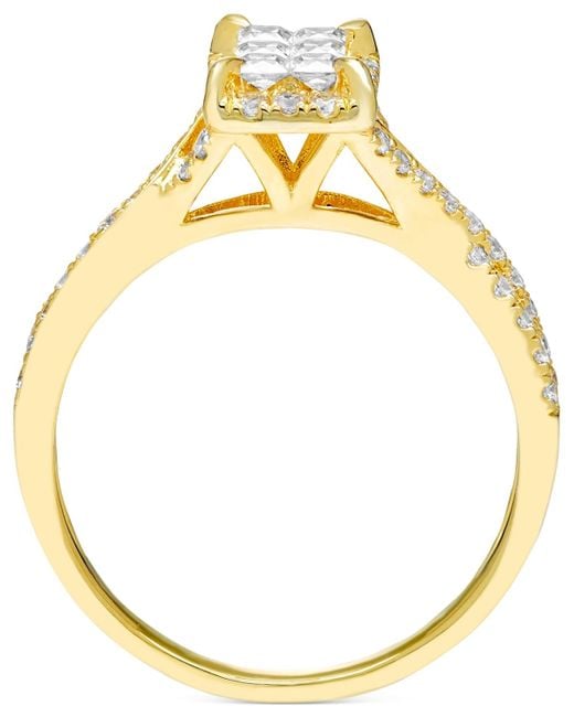 Macy's Yellow Diamond Emerald Shaped Halo Cluster Bridal Set (3/4 Ct. T.w.