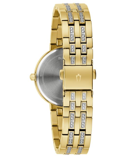 Bulova Gray Classic Crystal Stainless Steel Bracelet Watch 30mm Gift Set