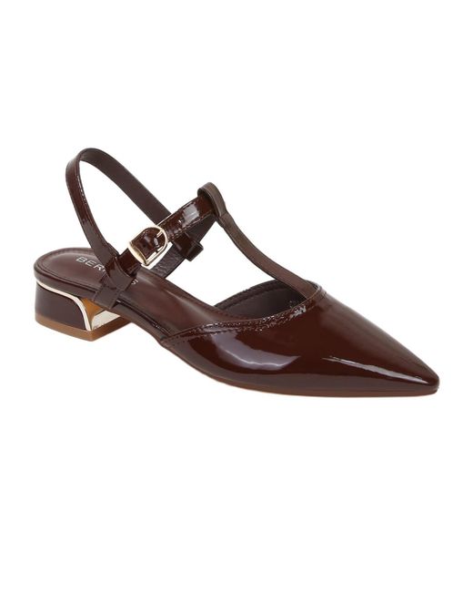 BERNESS Brown Cristian T-strap Slingbacks