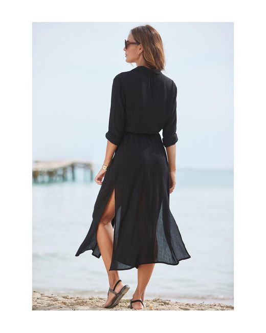 Lascana Black Button Down Dress