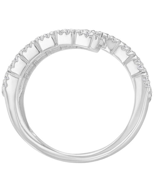 Macy's White Plated Emerald Open Adjustable Ring