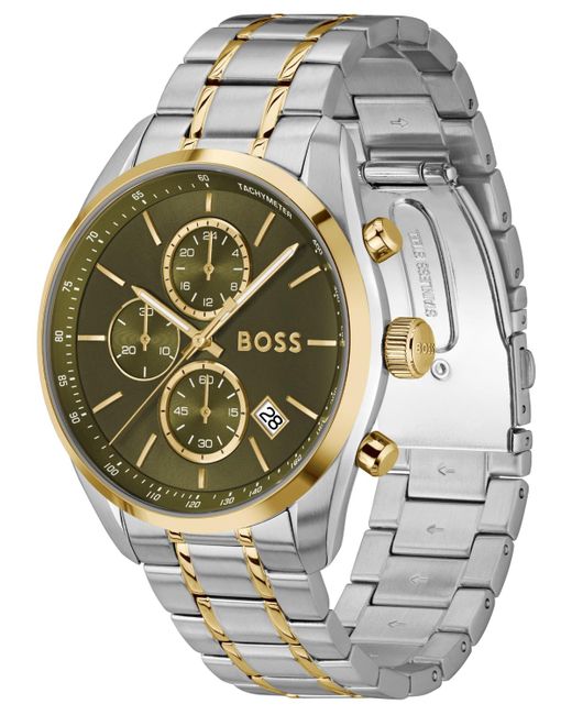 BOSS GRAND PRIX Orologio Cronografo Uomo 44mm – Quarzo Con Calendario, Cinturino In Acciaio O Pelle