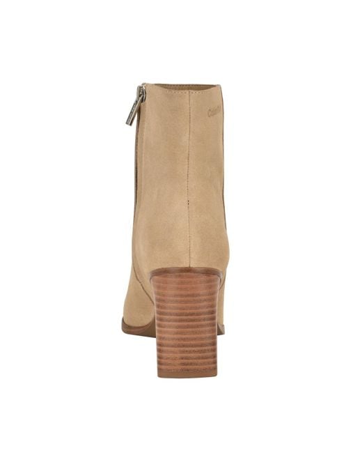 Calvin Klein Natural Dezzi High Block Heel Booties