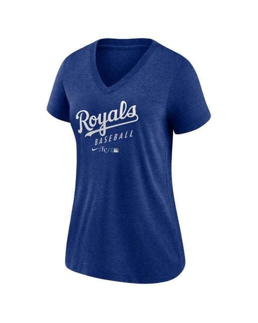 Nike Blue Kansas City Royals Authentic Collection Tri-blend V-neck T-shirt