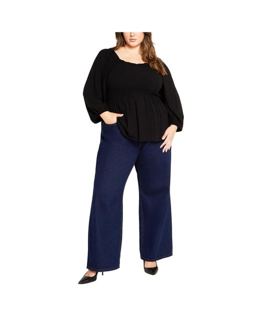City Chic Black Plus Size Poppy Top
