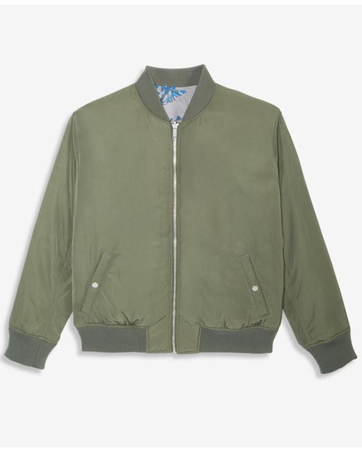 Mode Of One Green Relaxed-fit Reversible Bomber Jacket for men