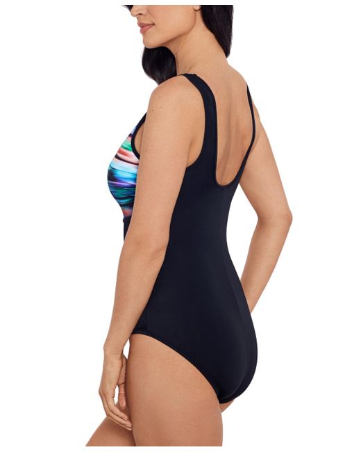 Swim Solutions Blue High-neck One-piece Swimsuit
