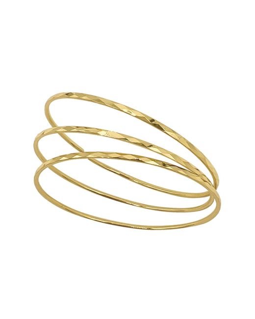 Adornia Metallic 14k Gold-tone Plated Hammered Bangle Set