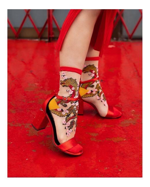 Sock Candy Red Year Of The Sheer Sock