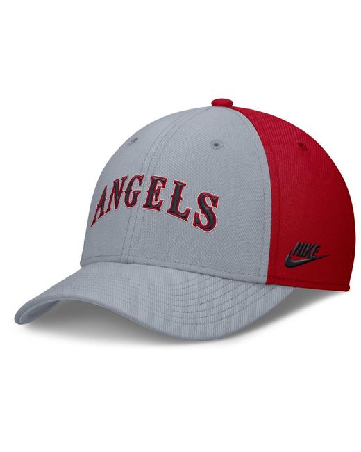 Nike Multicolor Gray/red California Angels Rise Swoosh Performance Flex Hat for men