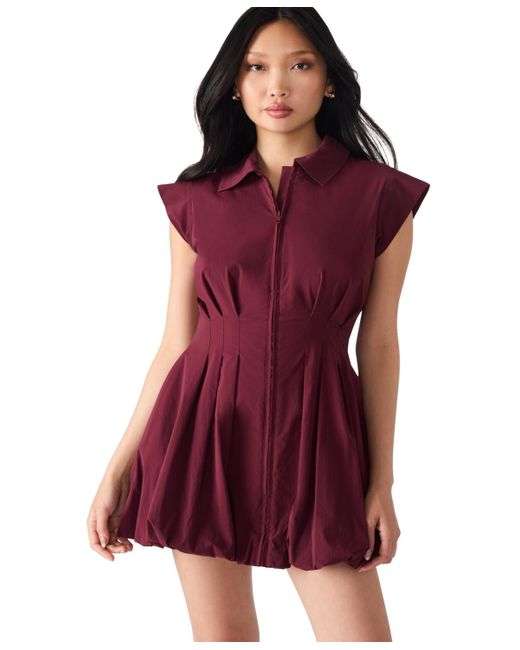 Steve Madden Red Dyanne Bubble-hem Mini Dress
