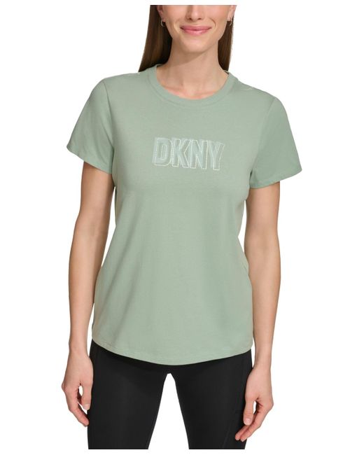 DKNY Green Sport Cotton Embellished-logo T-shirt