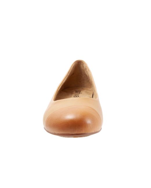 Softwalk® Brown Sonoma Cap Toe Flat