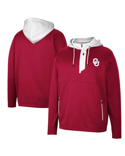 Colosseum Athletics Red Oklahoma Sooners Luge 3.0 Quarter-zip Hoodie for men