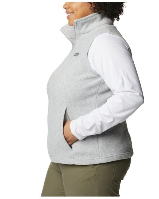 Columbia Gray Plus Size Benton Springs Fleece Vest