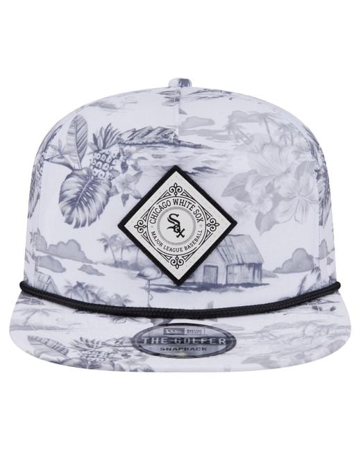 KTZ Metallic Chicago Sox Printed Island Golfer Snapback Hat for men