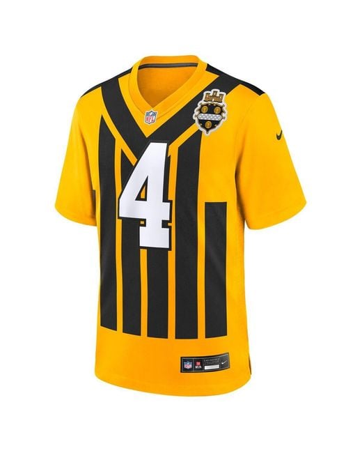 Nike Yellow Dk Metcalf Pittsburgh Steelers Alternate 1933 Throwback Game Jersey for men