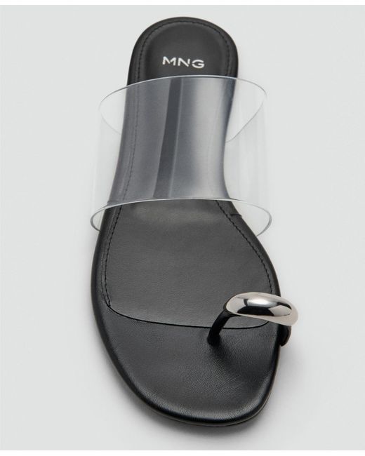 Mango Gray Vinyl Strap Sandals