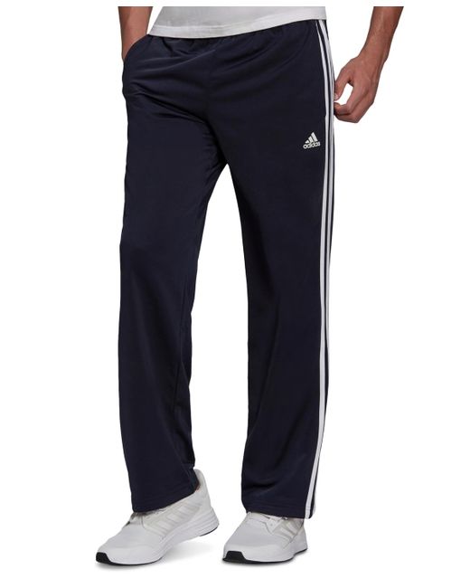 Adidas Blue Primegreen Essentials Warm-up Open Hem 3-stripes Track Pants for men