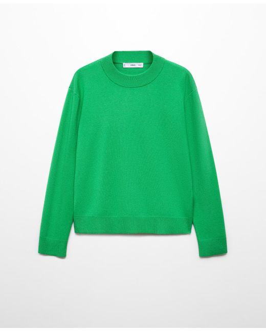 Mango Green Round-neck Knitted Sweater