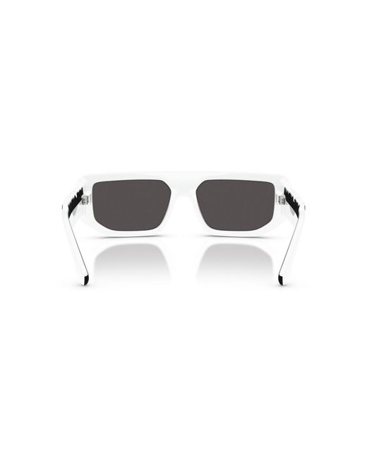 Dolce & Gabbana White Rectangle Sunglasses