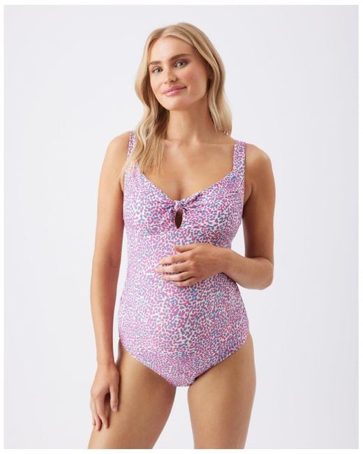 Ripe Maternity Purple Maternity Ripe Skipper Tie Front One Piece