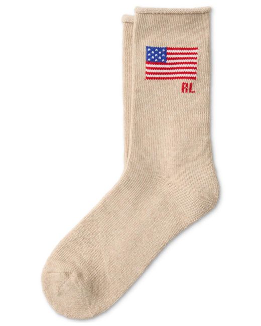 Polo Ralph Lauren Natural Flag Rl Roll Top Socks 79126